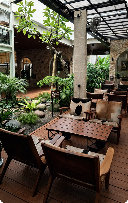 Cafe bar and seating
